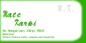 mate karpi business card