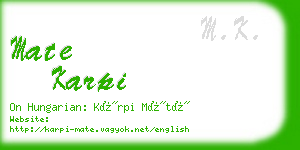 mate karpi business card